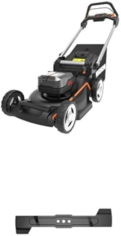 Pack jardinito Tondeuse à Gazon autotractée Brushless sans Fil 40V WG749E + 3 Lames de Rechange, jusqu'à 500m², Lame de 46cm, Coupe jusqu'aux Bordures, Sac de 55 L, livée avec 2 Batteries 4Ah et Chargeur