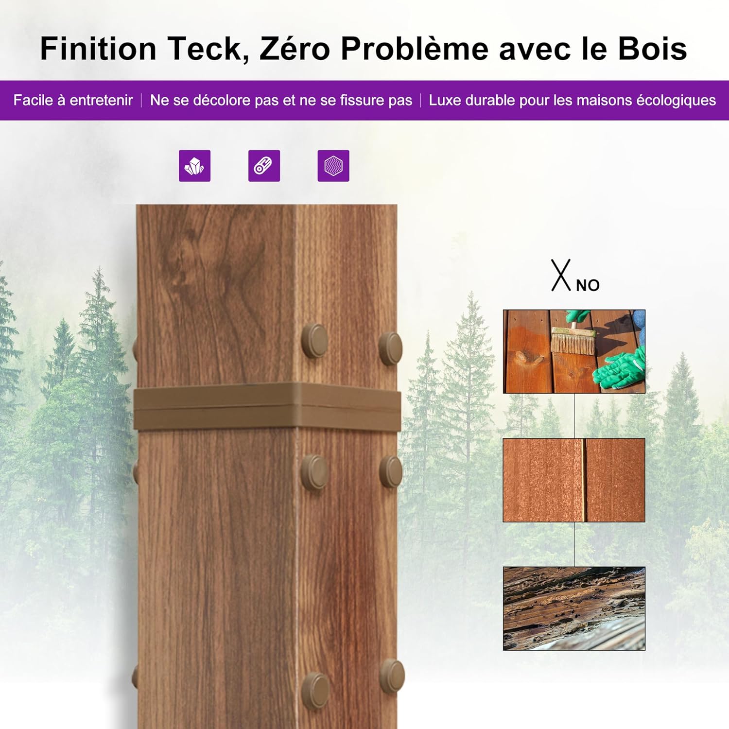 jardinito - Pergola alu finition teck 4x3m - toile rétractable, rideau, kaki