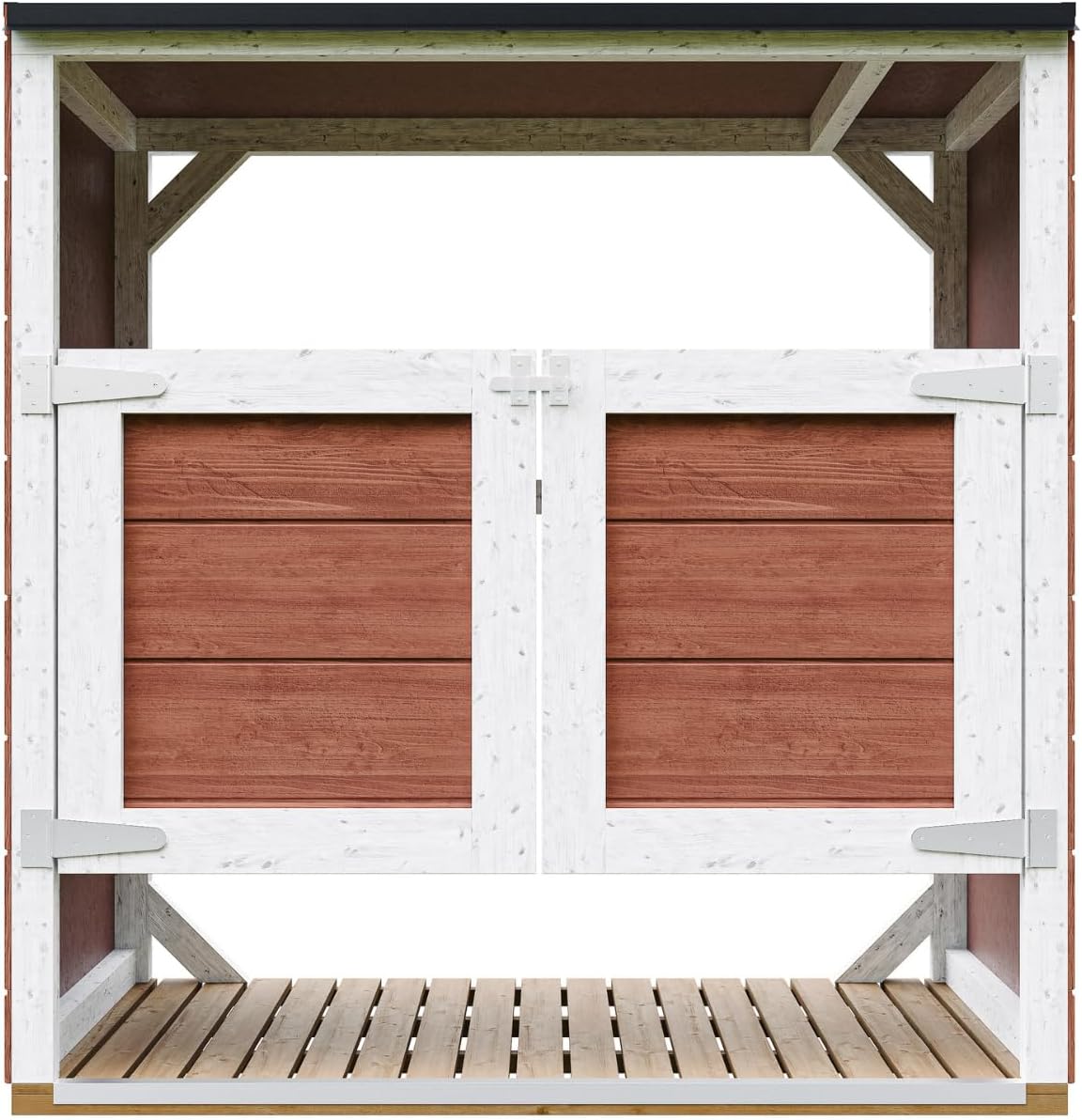 Abri de Jardin pour poubelles, Cache Poubelle extérieur 2x240L – Coffre de Rangement Exterieur, Armoire de Jardin, cabane de Jardin Exterieur – jardinito M980A-REDWOOD Red