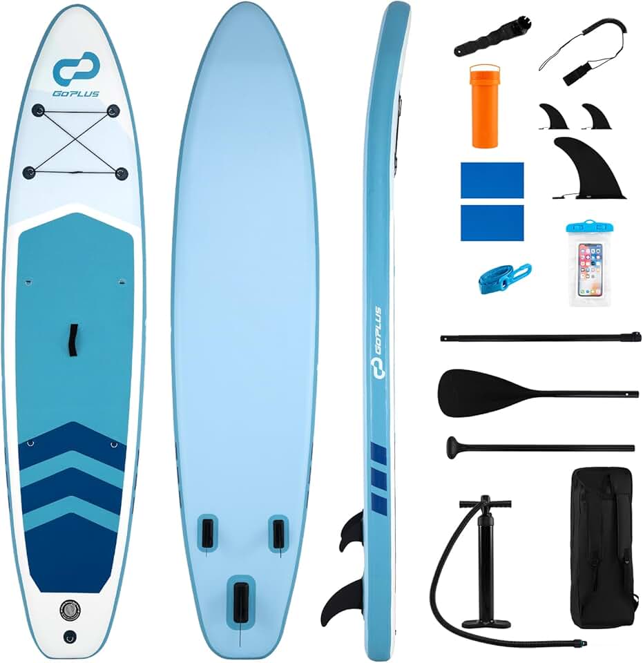 jardinito - Paddle board gonflable - réglable, sac à dos, pompe, sécurité