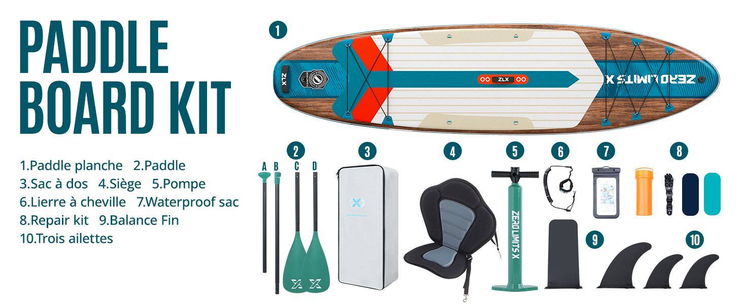 ZLX Paddle Gonflable Adulte 2 Place
