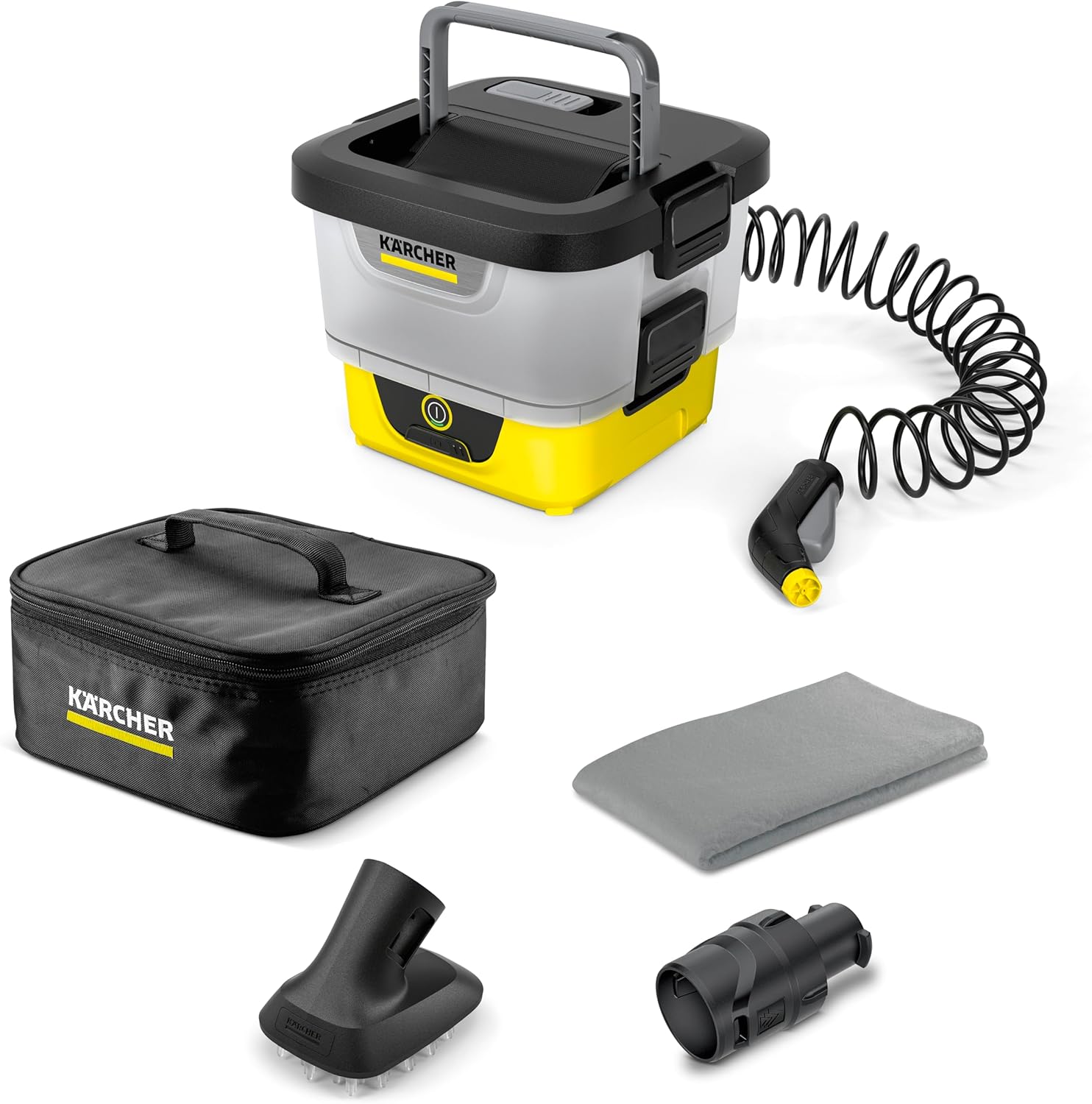 jardinito Mobile Outdoor Cleaner OC 4 + Pet Kit, débit : 2 l/Min, Poids : 3,1 kg, réservoir d'eau : 8 l, Batterie Lithium-ION, Tuyau spiralé, Filtre pour Appareil, buse à Jet Conique/Plat