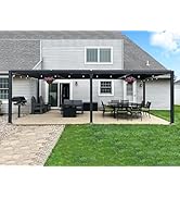 jardinito Pergola Bioclimatique en Aluminium 3,5 x 7,2 m, Tonnelle de Jardin Exterieur Imperméa...