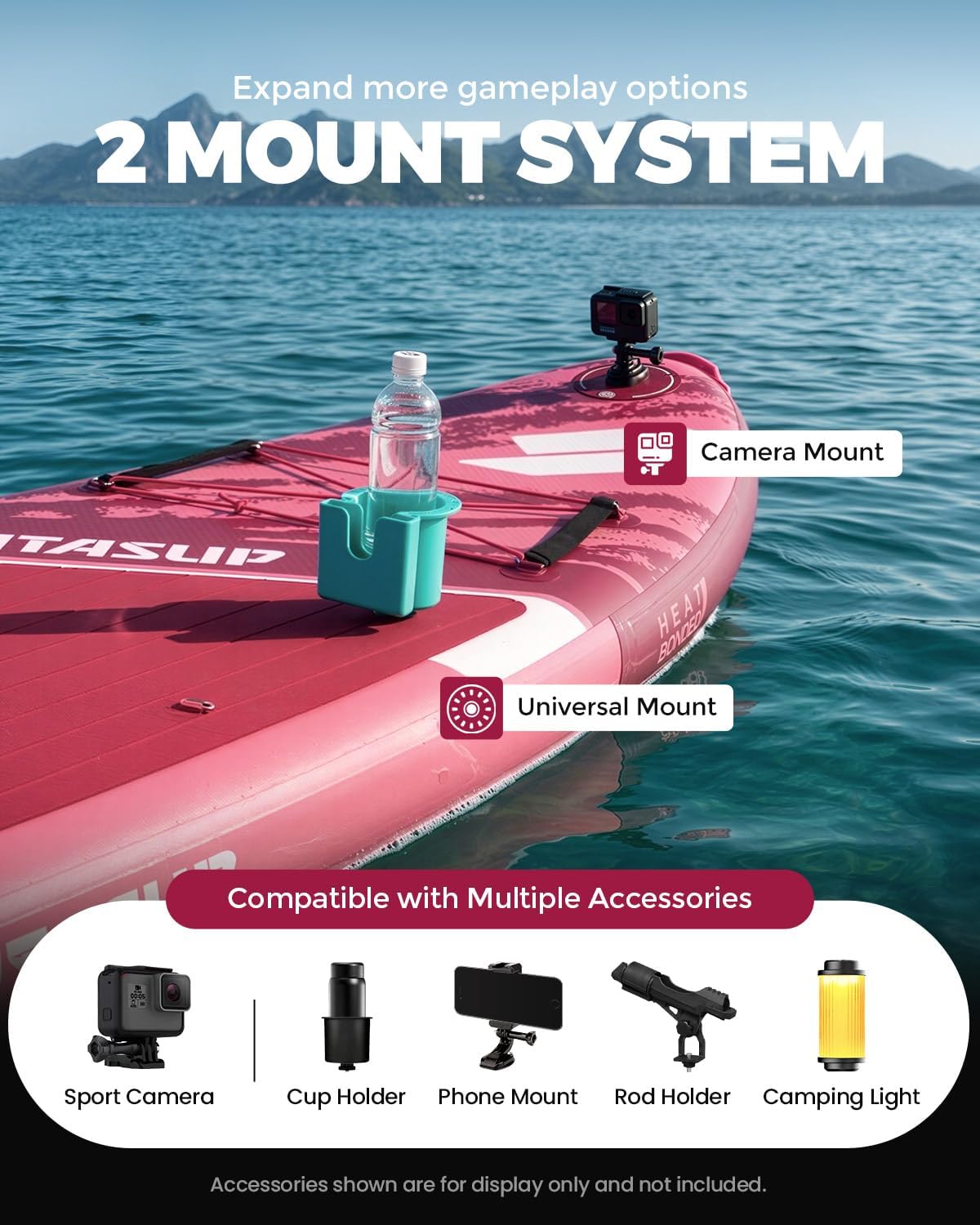 Tableau Gonflable Stand Up Paddle avec Accessoires Sup, Pont EVA antidérapant, Tableau Large 10'6
