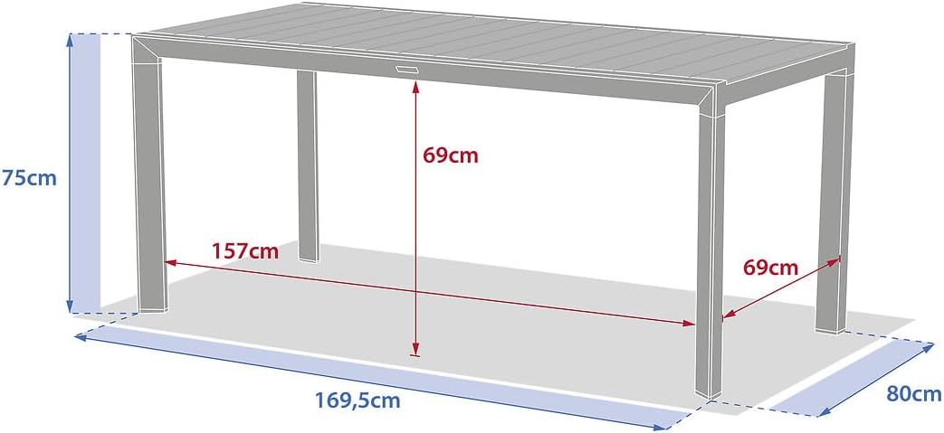 jardinito - Evasion 6 places - Effet bois honey, graphite - Aluminium