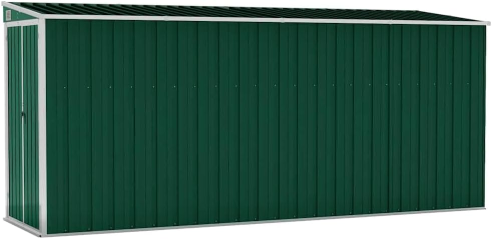 jardinito Abri de Jardin Mural Vert 118x382x178 cm Acier galvanisé,Structures extérieures, Cabanes & abris de Jardin,316229