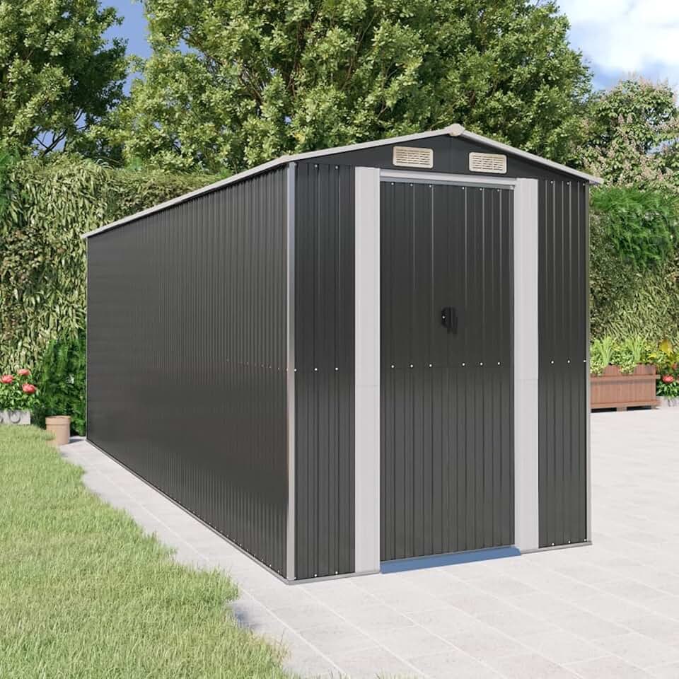 jardinito Abri de jardin, abris pour parcelles, abris de jardin, abri de jardin extérieur, maisons préfabriquées, acier galvanisé anthracite 192 x 523 x 223 cm