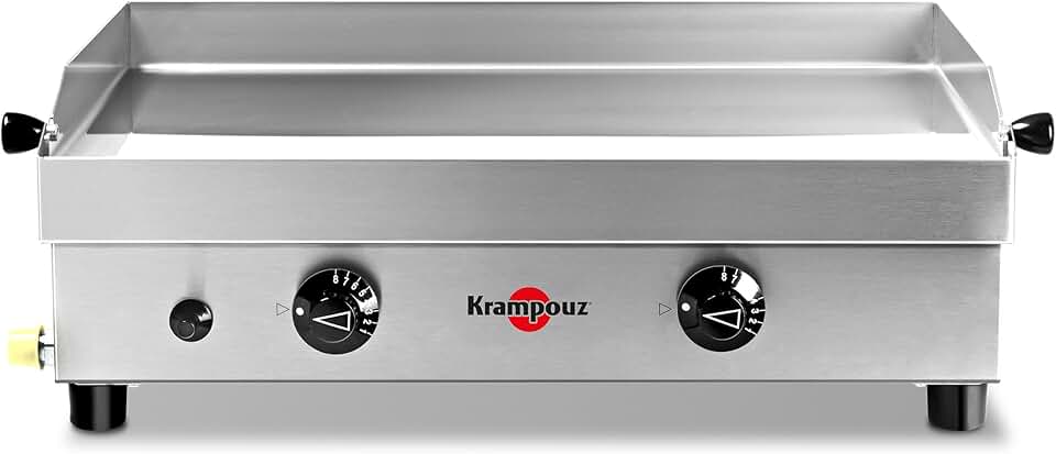 jardinito - Plancha Samba - 54x33 cm inox - 2 zones, 2 brûleurs, 3000W, PFSB2MA-KR