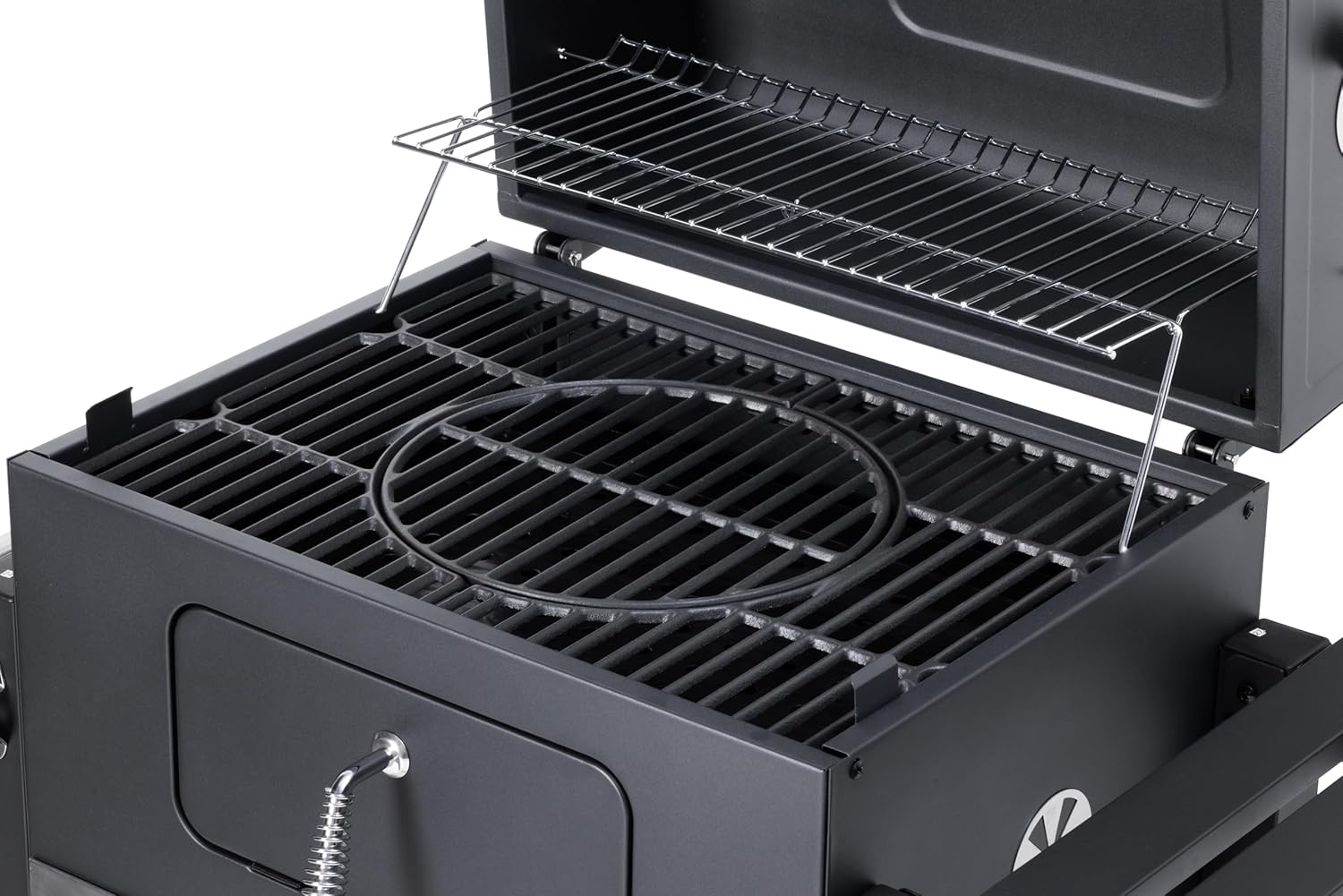 jardinito - Memphis - acier, grille, tablette pliable, roulettes, thermomètre, bac à cendres