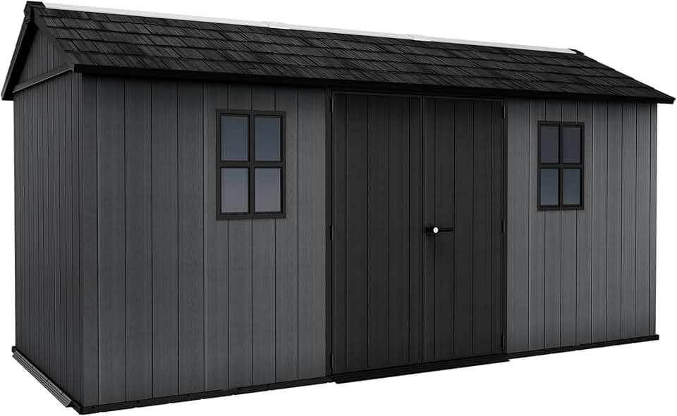Abri de Jardin Newton Plus 1575-10 m² - Gris Aspect Bois - jardinito