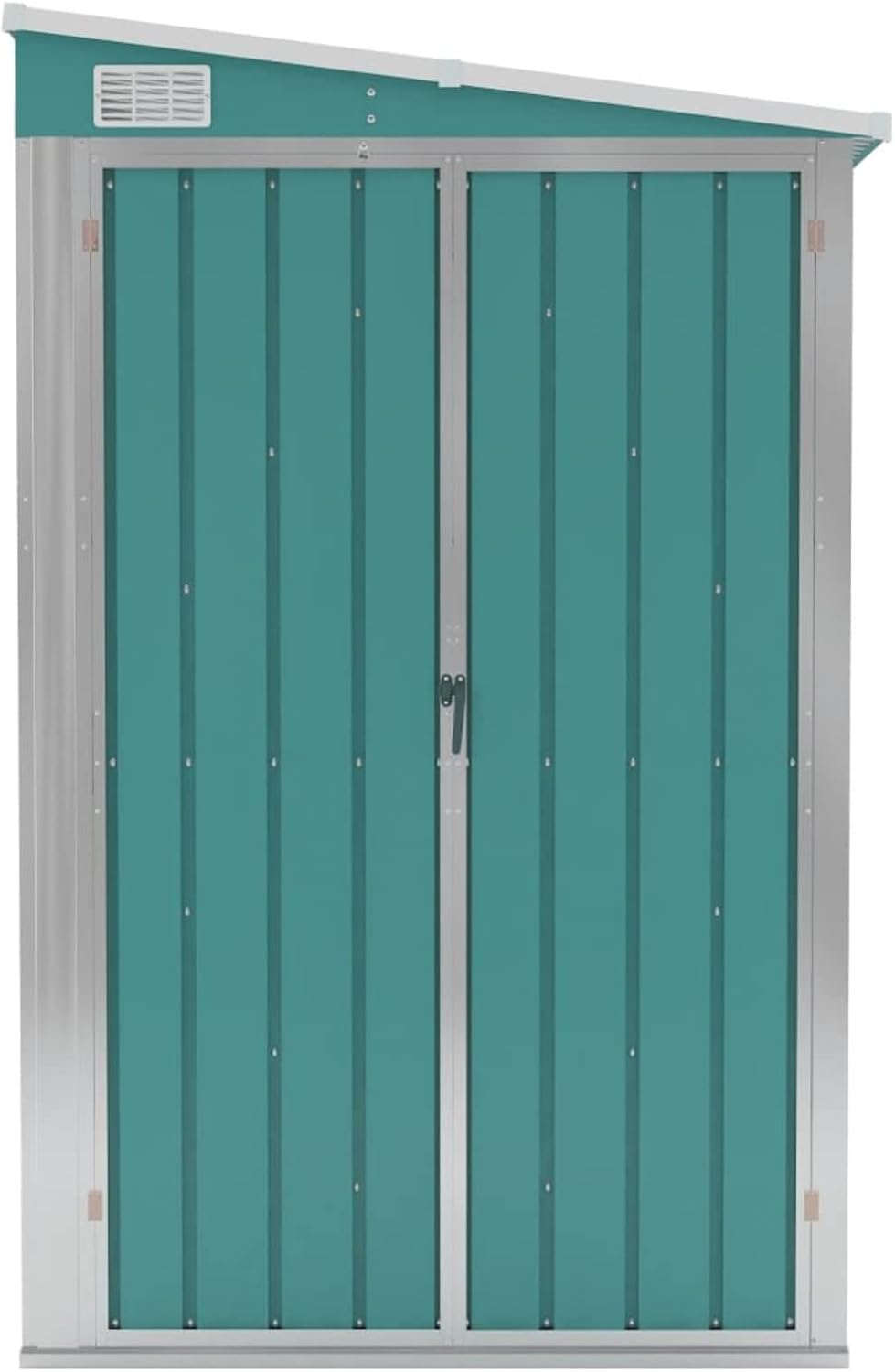 Abri de jardin mural acier galvanisé vert 118x382x178cm, robuste