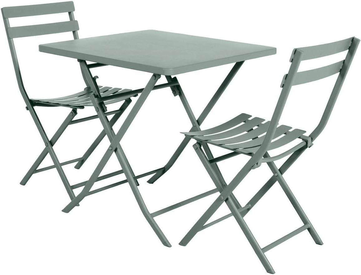 jardinito - Greensboro - 2 places - acier antirouille, pliant, vert olive