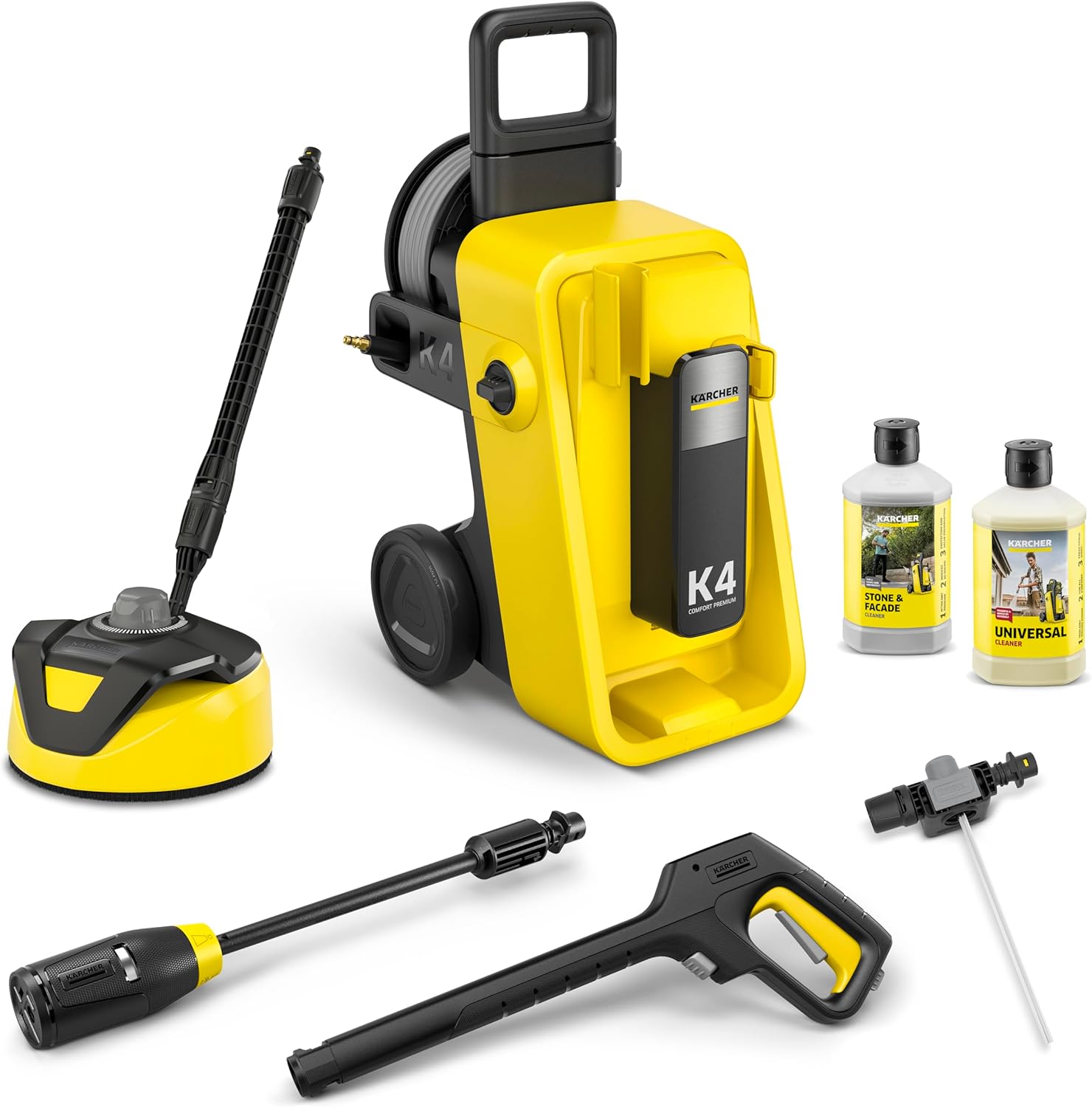 jardinito - K 4 Comfort Premium Home - 130 bar, 420 l/h, 30 m²/h, enrouleur, 4 jets