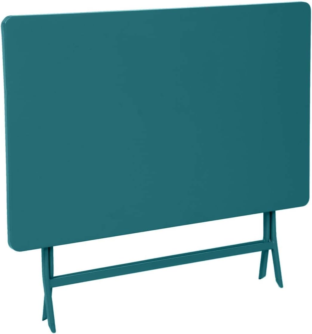 jardinito - Greensboro - 120x70cm - table pliante 4 places acier bleu