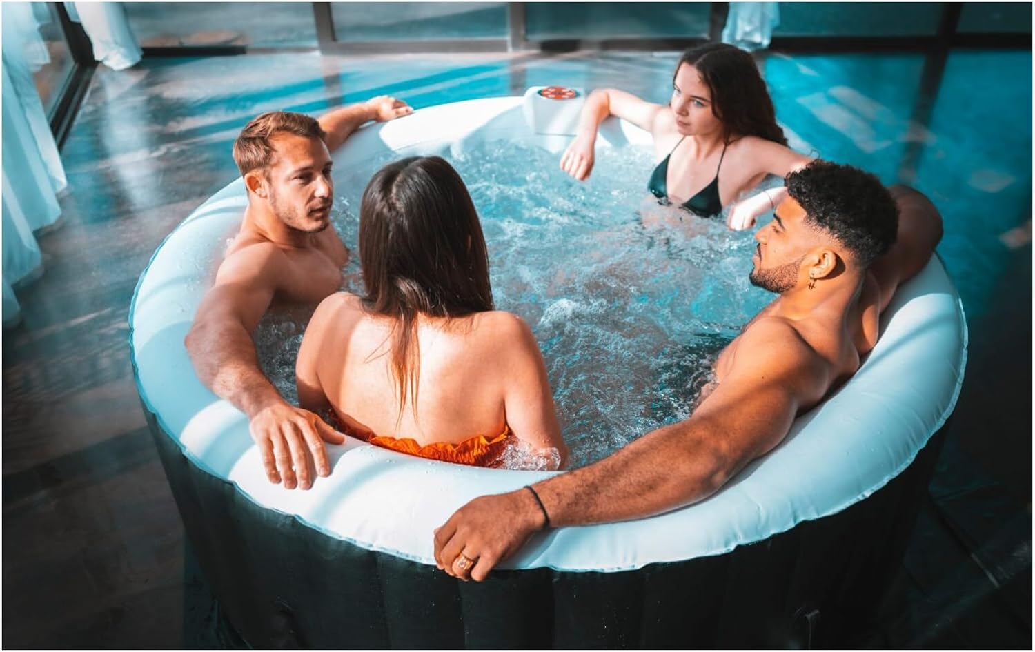 Spa Gonflable 4 Places Rond Ospazia - Diamètre : 185 cm - Filtre et bâche Inclus