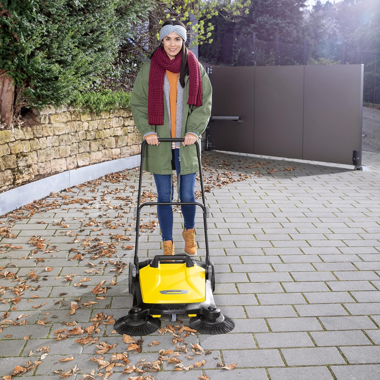 jardinito - S 4 balai mécanique, 68cm, capacité 20L, noir/jaune - 1.766-360.0