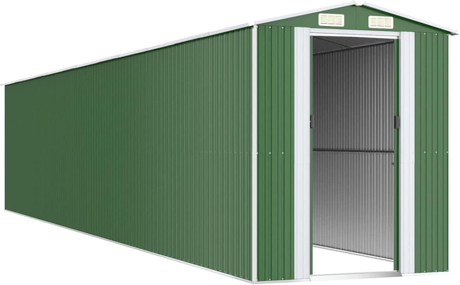 Abri de jardin extérieur en acier galvanisé vert 192 x 1021 x 223 cm