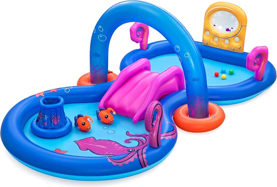jardinito - Aire de Jeux Gonflable avec Piscine pour Enfants jardinito Sea Odyssey - 330 cm x 188 cm x 117 cm - Multicolore