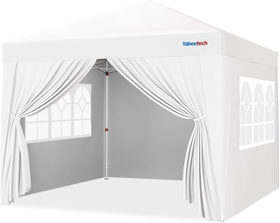 jardinito - tonnelle jardin série pliante - 3x3m - 4 parois, blanc