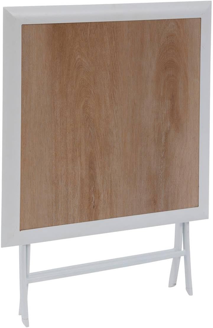 jardinito - Azua - 70x70 cm - table pliante 2 places aluminium Blanc