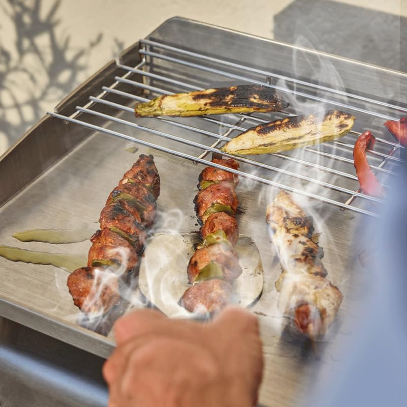 Favex - Silvia IIG Evo - 84x34 cm - plancha inox 4 feux, 10,6 kW, Stable Flame, housse, 12 convives, LONGTIME