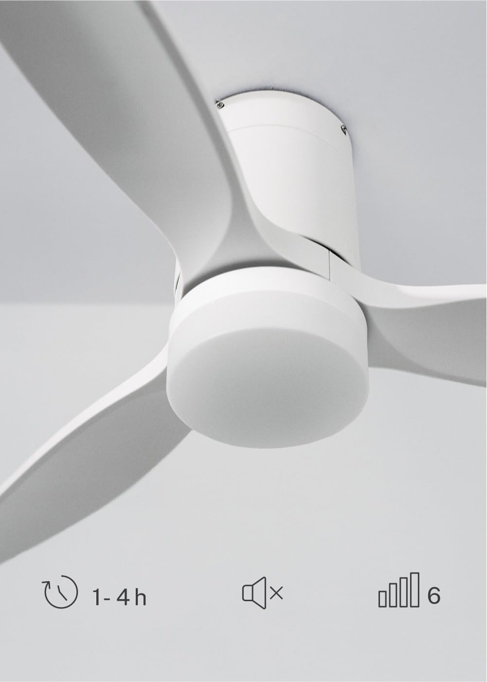CREATE / WINDCALM S/Ventilateur de plafond ABS avec lumière blanc avec Wifi et télécommande / 40W, Silencieux, Ø112 cm, 6 vitesses, 3 températures de lumière, minuterie, fonction été-hiver