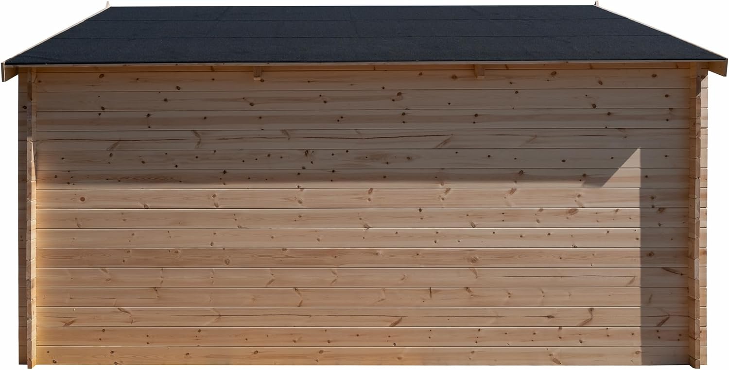 Abri de Jardin Bois, EP 28mm, 480x400, Surface utile 17.35m², INT048