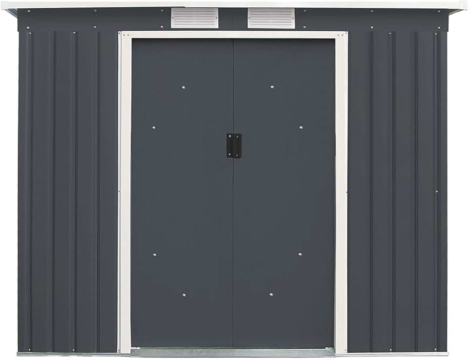 jardinito - abri de jardin série 2,7m² - 213x130x173cm - acier, 2 portes, 2 fenêtres