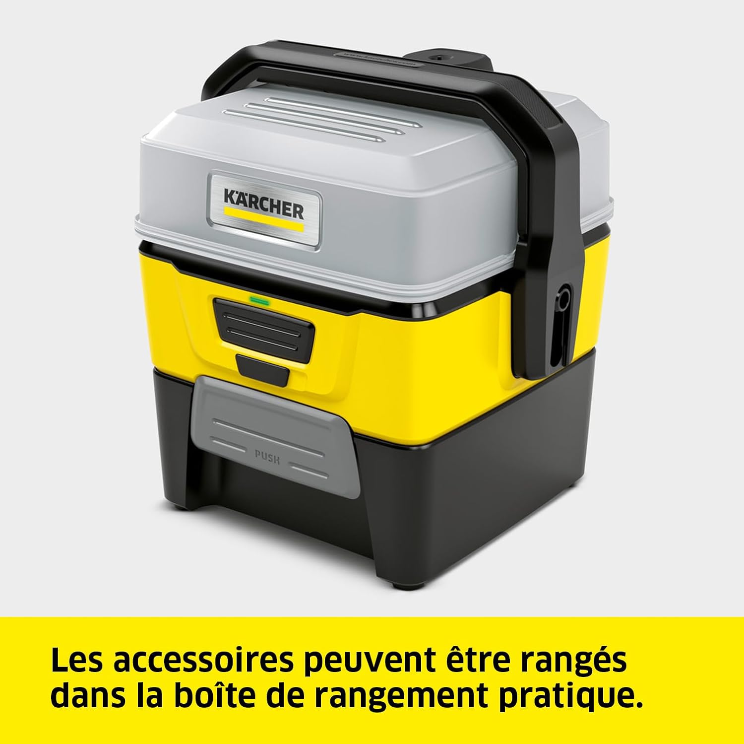 jardinito Nettoyeur à Pression Mobile OC 3 + Kit Animaux, Débit : 2 L/h, Réservoir : 4L, Tuyau : 2,8 m, Buse à Jet Plat, Buse Conique, Brosse Pet, Serviette pour Animaux Domestiques, Boîte de Rangement