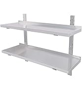 jardinito Étagère Murale INOX Cuisine Tablette Flottante Pose Murale Catering 2 Couches (120 * 30cm)