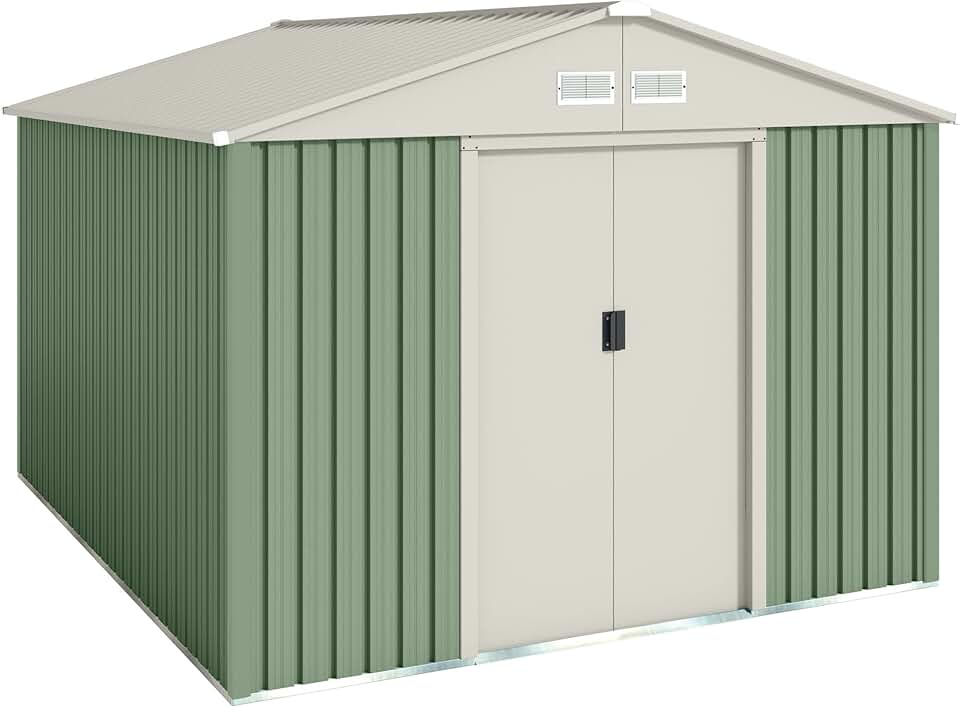 jardinito Abri de Jardin en métal 7.86 m2 - Garantie 10 Ans - 261x301x198cm