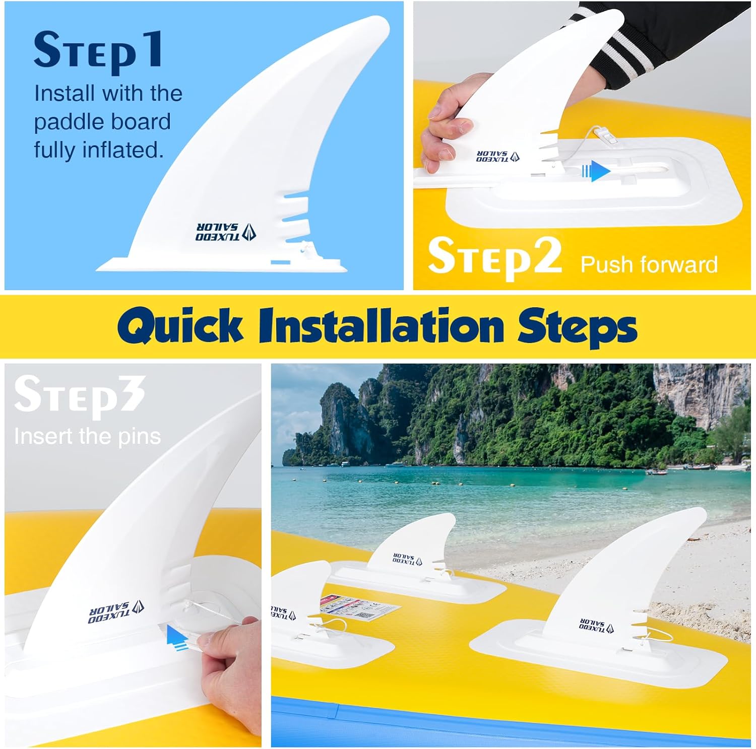 Tuxedo - Sailor - planche 320x81x15cm - SUP gonflable avec accessoires complets