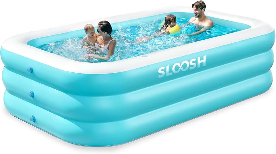 jardinito - piscine gonflable familiale avec sièges - 304x183x56 cm - épaisse et durable