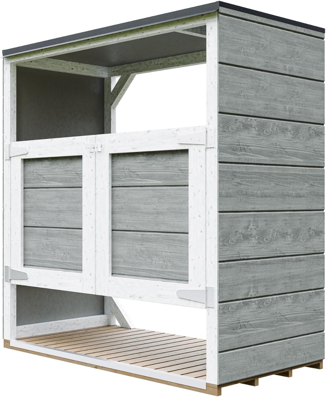 Abri de Jardin pour poubelles, Cache Poubelle extérieur 2x240L – Coffre de Rangement Exterieur, Armoire de Jardin, cabane de Jardin Exterieur – jardinito M980A-TUNDRA Grey