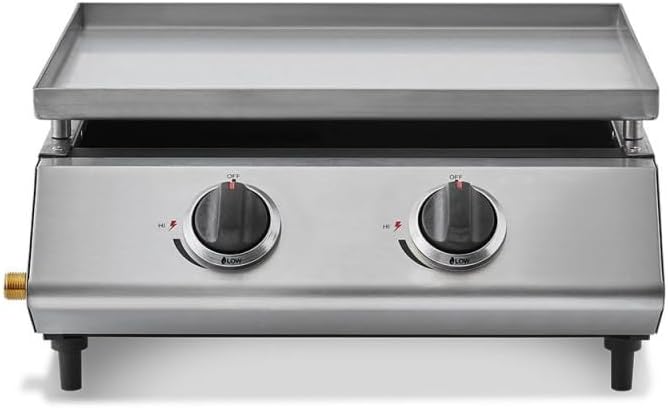 Cooking Box - Plancha gaz Cadix 2 feux - 45,5x36cm inox, tiroir graisse, 6 convives, 6,3 kW - FBT6524/01