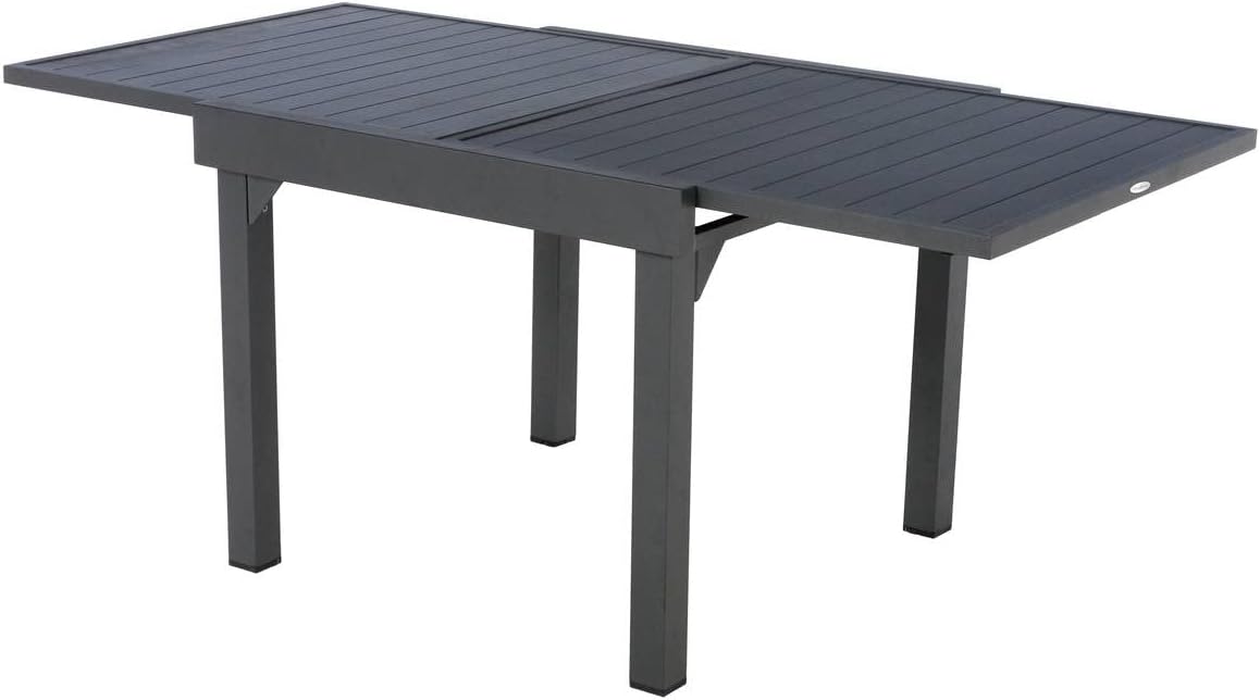 jardinito - Piazza extensible - 180/240x90 cm - alu gris, 8 places