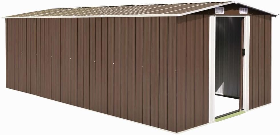 jardinito Abri de Jardin 257x489x181 cm Métal Marron,Maison & Jardin, Pelouses & Jardins, Vie en extérieur, Structures extérieures, Cabanes & abris de Jardin, Brun (Poids 105.6KG)