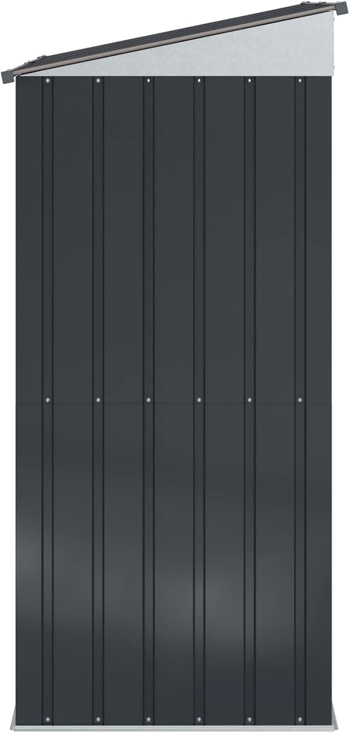 Abri de jardin métal anthracite 137x81x180cm, résistant, verrouillable