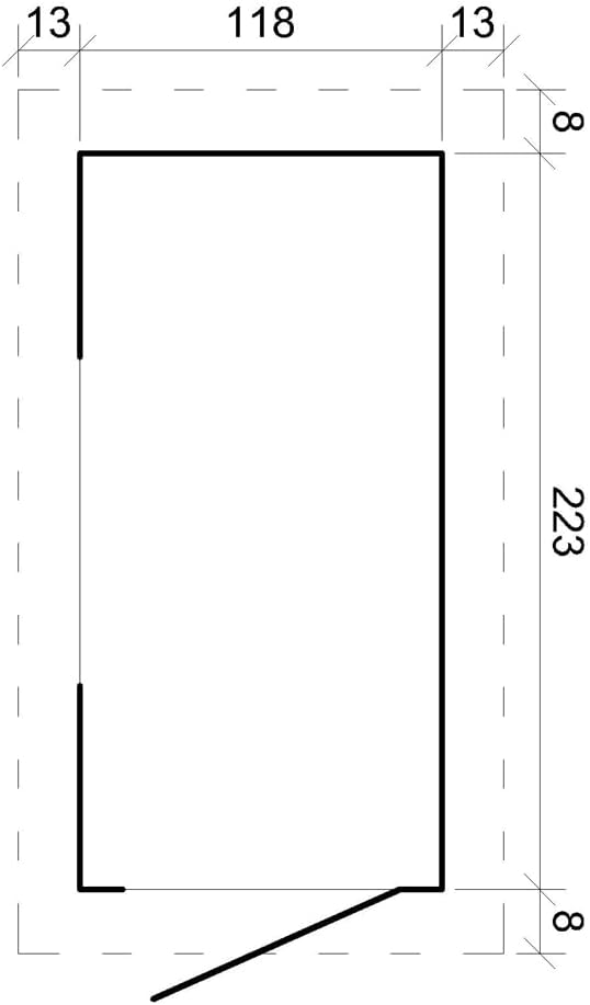 Abri de Jardin en Bois, Petite fenêtre, avec Sol TRAITÉ- Stockage extérieur l239xL144xH198 cm/2.63 m2 - Petit abri à Outils, Local à vélos - Toit imperméable, fenêtres jardinito M306A+M306G