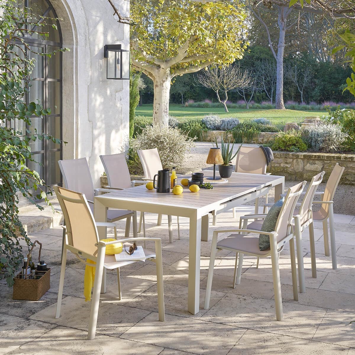 jardinito - Evasion - 8 places extensible - aluminium effet bois