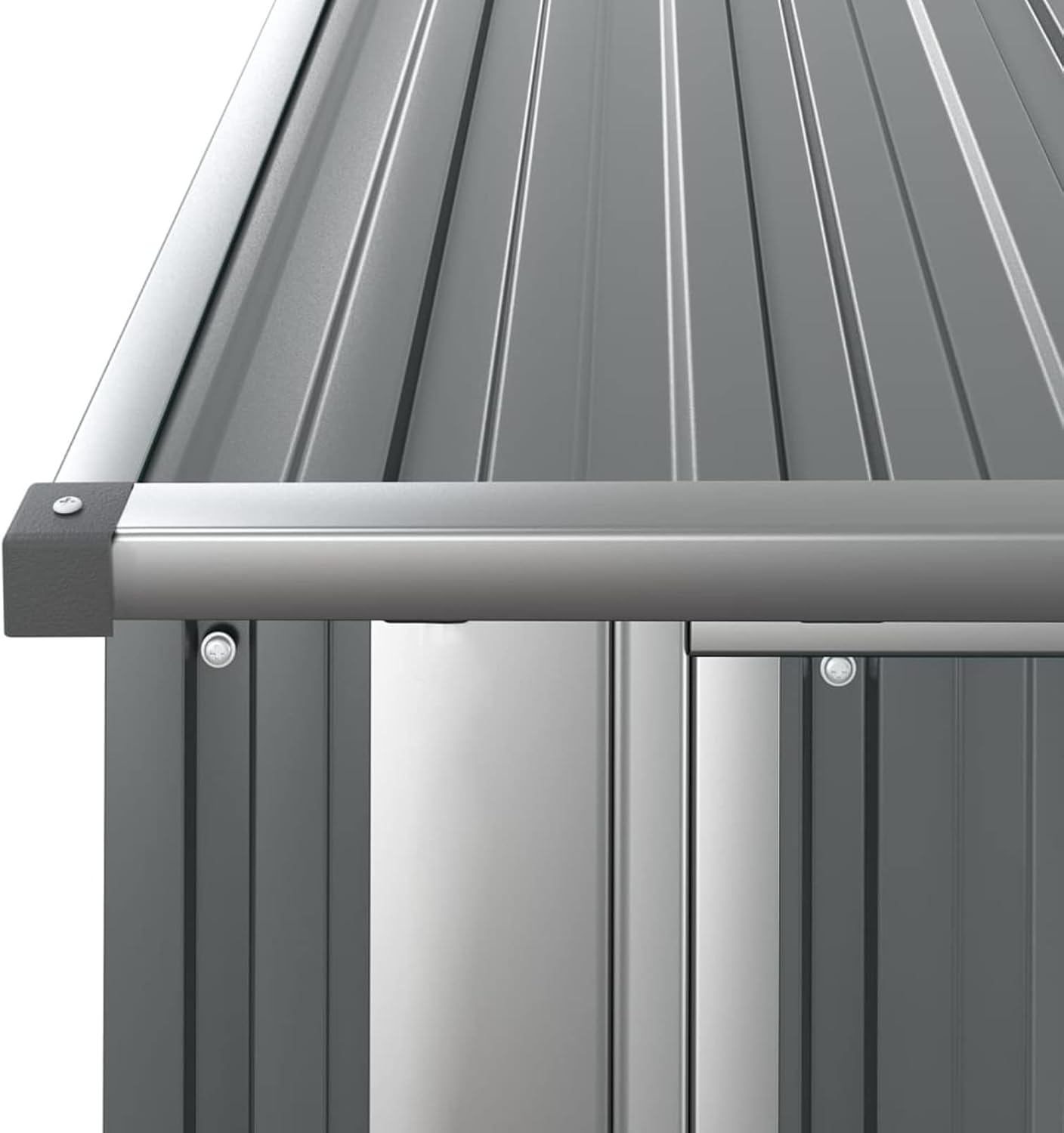 Abri de jardin extérieur en acier galvanisé gris 180,5 x 97 x 209,5 cm