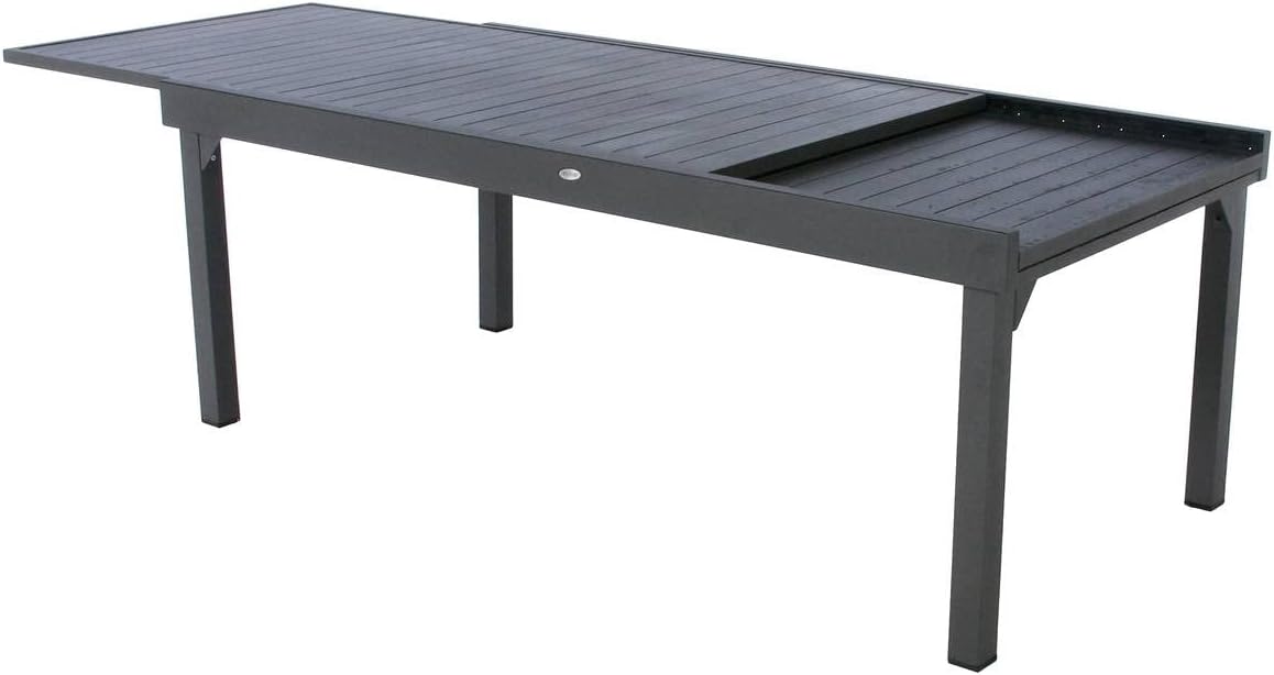 jardinito - Piazza - 230/340x100 cm - table extensible 12 places, aluminium antirouille