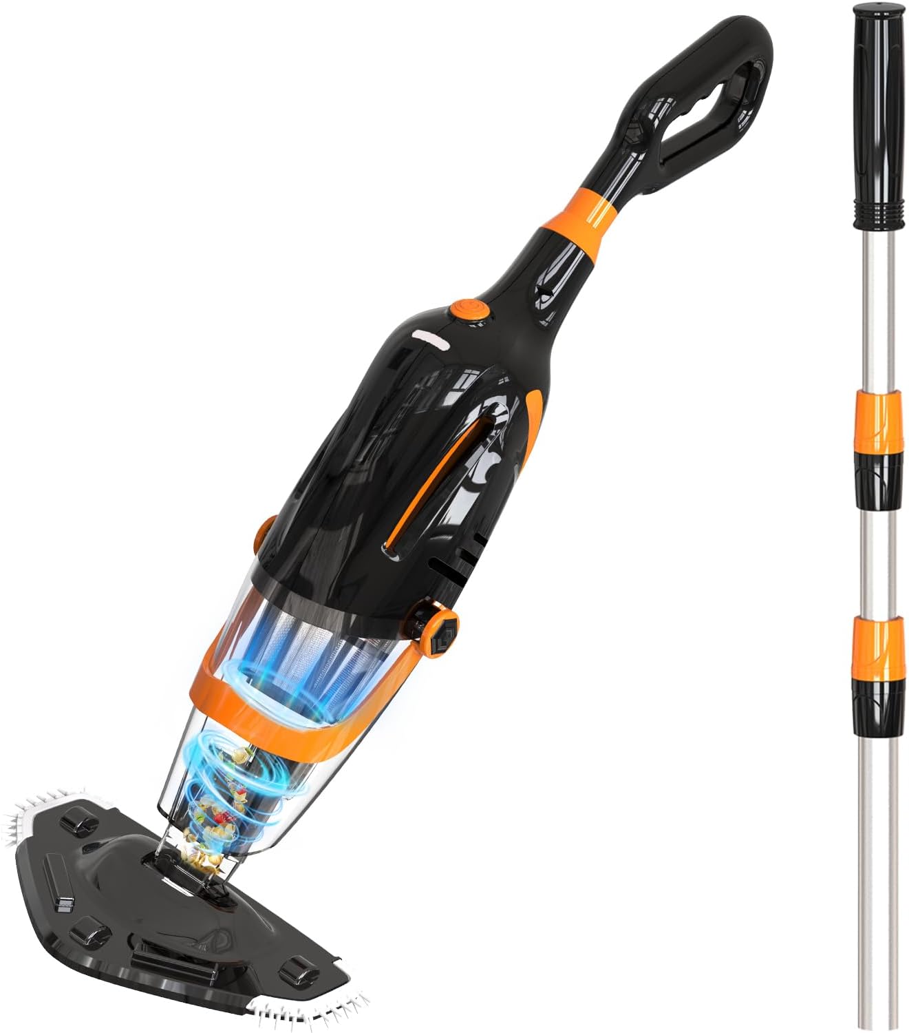 2026 Aspirateur de Piscine à Batterie Rechargeable, Aspirateur à Main sans Fil, 60 Minutes d'Autonomie Nettoyeur Électrique pour Piscine, Jacuzzi, Spa, Argenté
