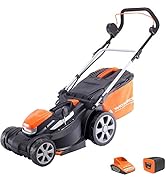 jardinito Tondeuse à Gazon Rotative Sans Fil 37cm, avec Batterie Lithium-Ion 40V et Chargeur Rap...