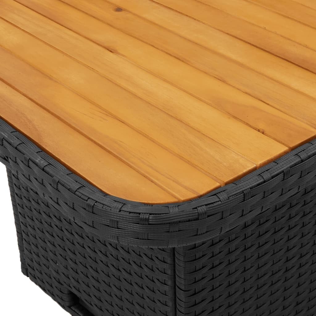 Table de jardin - 80x80x71 cm - résine tressée et bois d’acacia