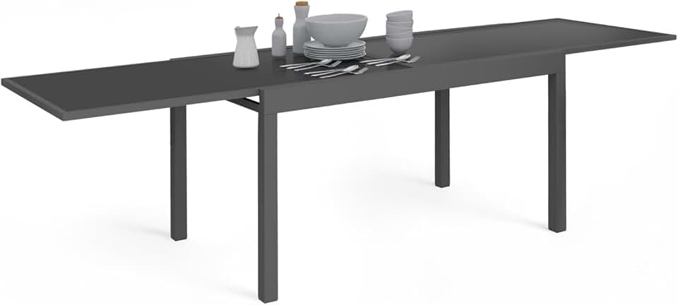 jardinito - Madrid - table extensible 135-270 cm 8 à 12 pers. anthracite