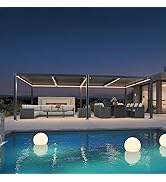 jardinito Pergola Bioclimatique en Aluminium 3,5 x 7,2 m, Tonnelle de Jardin Exterieur Imperméa...