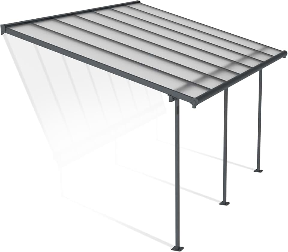 jardinito - Sierra - 3x4.25m pergola alu/polycarbonate, gris, moderne