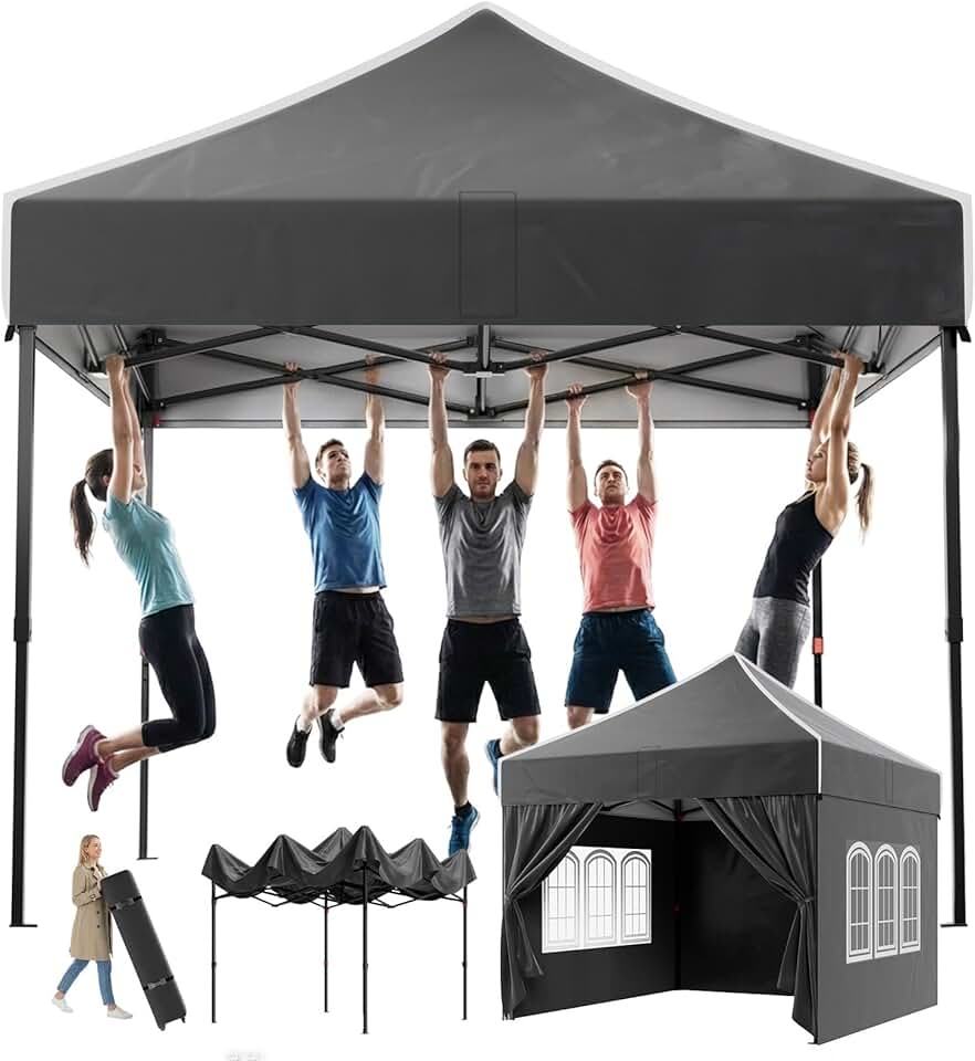 jardinito - tonnelle pliante - 3x3m - imperméable, UV50+, hauteur réglable, panneaux latéraux