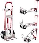 jardinito 4-en-1 Diable Pliant en Aluminium,Chariot de Déménagement de Manutention 363/454 kg, Diab...